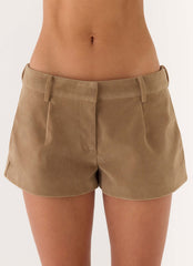 Pantalones cortos de antelina Jeremy - Topo
