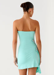 Minivestido Ocean Dream sin tirantes - Turquesa