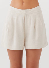 Pantalones cortos de lino Born For Bordeaux - Avena