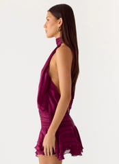 Minivestido de gasa Willow - Ciruela