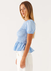 Blusa Izzy Franzida - Azul
