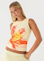 Jacqui Beaded Tank Top - Yellow