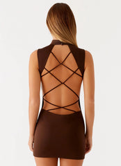 Minivestido Reid - Chocolate Oscuro