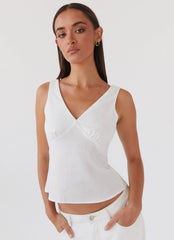 Top de lino Nori - Blanco