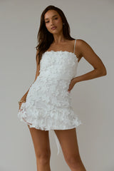 Minivestido Dori com Aplicações Palmeira Branco