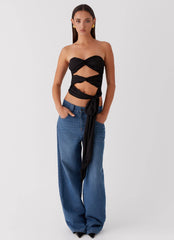 Top em Cascata Sunlight - Preto