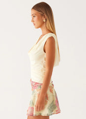 Blusa de Gola Drapeada Knox - Limão