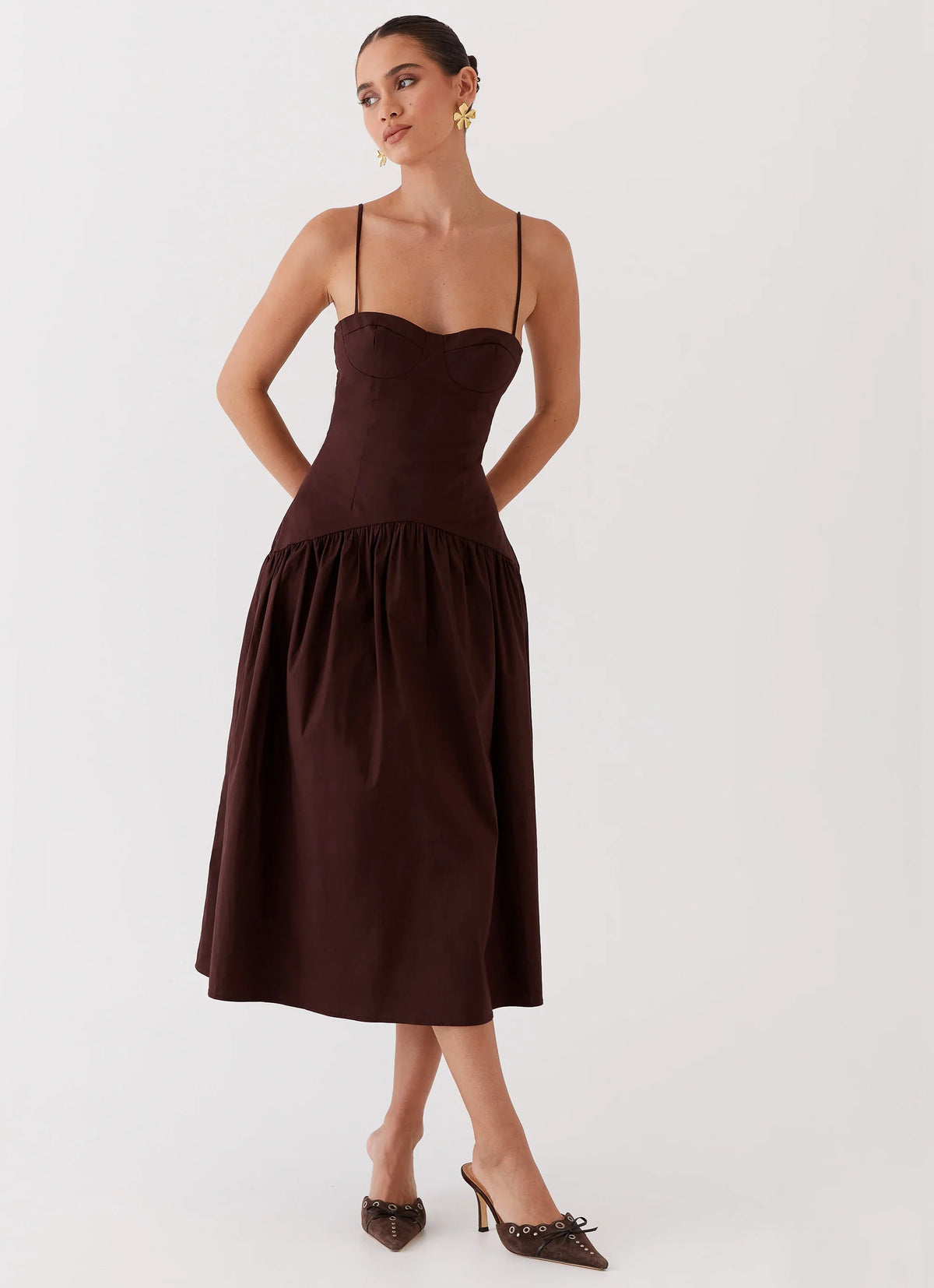Vestido Midi Yvette Corset - Chocolate