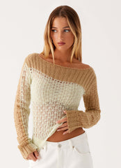 Top de malha Gretchen - Menta com recorte