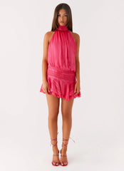 Minivestido de gasa Willow - Fucsia