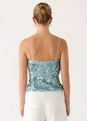 Top Alayna Sequin - Aqua
