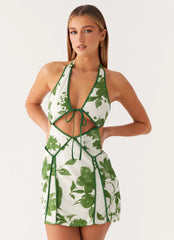 Minivestido Sonnet de algodón - Flores Verdant