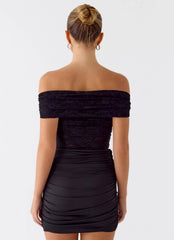 Minivestido con hombros descubiertos Either Way - Negro