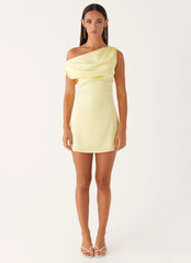 Minivestido de Cetim Heart Of Glass - Amarelo