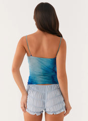 Top Future Cut Out - Tie Dye Azul