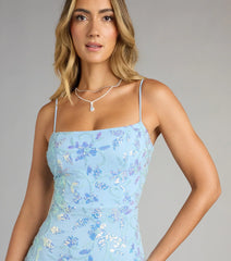 Minivestido com Lantejoulas e Miçangas Brilhantes