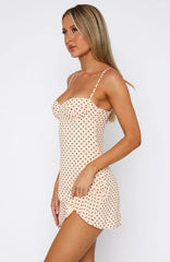 Minivestido In The Back Of My Mind de lunares crema/chocolate