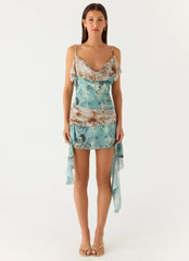 Minivestido Meylissa Hanky - Aqua Blur