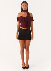 Blusa Cachecol Chiffon Trinity - Borgonha Profundo