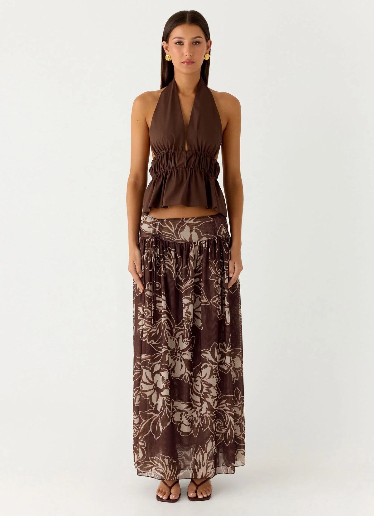 Saia Maxi Hot Like Me - Campo Espresso
