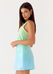 Minivestido de lentejuelas Mora - Ombre marino