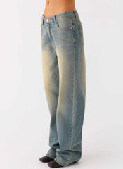 Jeans de mezclilla de pierna recta San Diego - Lavado azul
