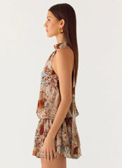 Minivestido Rhodanthe de talle bajo - Desert Blur