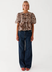 Blusa Cropped Amarrar Western Wind - Estampa de Oncinha