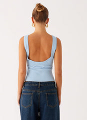 Top de punto Macall - Azul