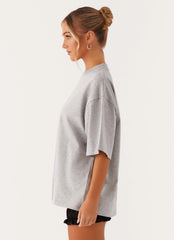 Camiseta Oversized Signature - Cinza