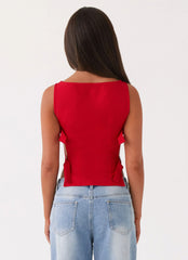 Top de Fivela Cherish You - Vermelho