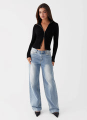 Top de manga larga Barbara - Negro