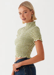 Cleo Tee - Cuadros Vichy Kaki