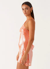 Minivestido Radiant Energy com Decote Drapeado nas Costas - Laranja