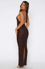 Vestido Longo Centro das Atenções Marrom