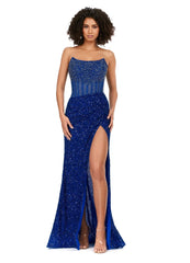 Vestido de noche de fiesta Ashley Lauren 11238 con corsé, bustier y falda cruzada