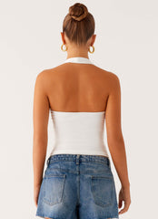 Top Diego Halter - Blanco roto
