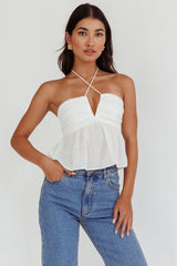 Top camisola halter Asiah blanquecino
