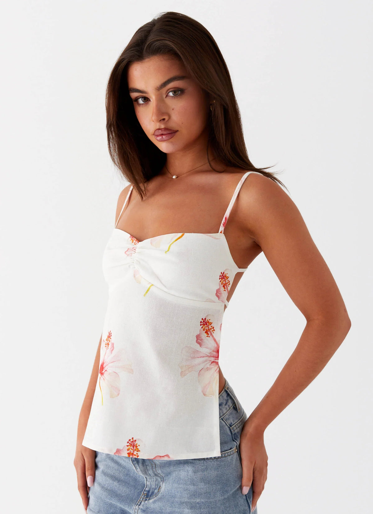 Top sin espalda Rosy Linen - Camelia