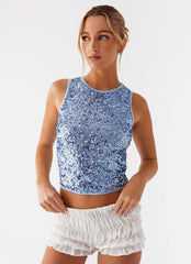 Top nadador de lentejuelas After Midnight - Azul
