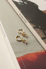 Pendientes de aro con colgante April Diamante Transparentes