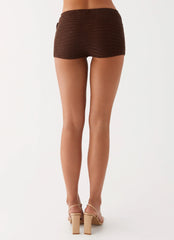 Shorts Maia Rose Crochet Curto - Chocolate