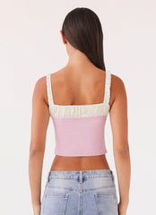 Top con escote corazón Ryder - Rosa