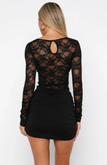 Vestido Curto Manga Longa You And Me Forever Preto