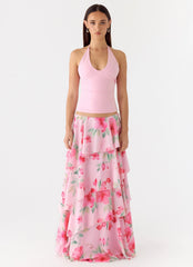 Top Halter 'Roll Out' - Rosa Pétalo