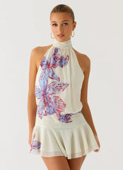 Minivestido de gasa Willow - Flor de violeta