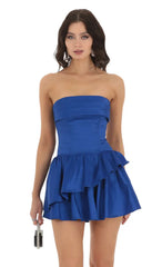 Vestido Corpete Tomara que Caia Azul