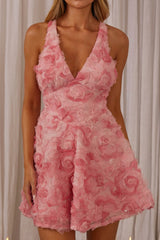 Minivestido Lavalle cruzado con adornos rosa