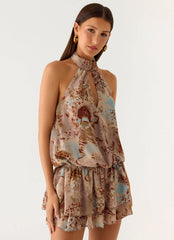 Minivestido Rhodanthe de talle bajo - Desert Blur