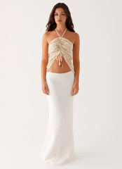 Top Halter Kirrily Bordado - Marfim